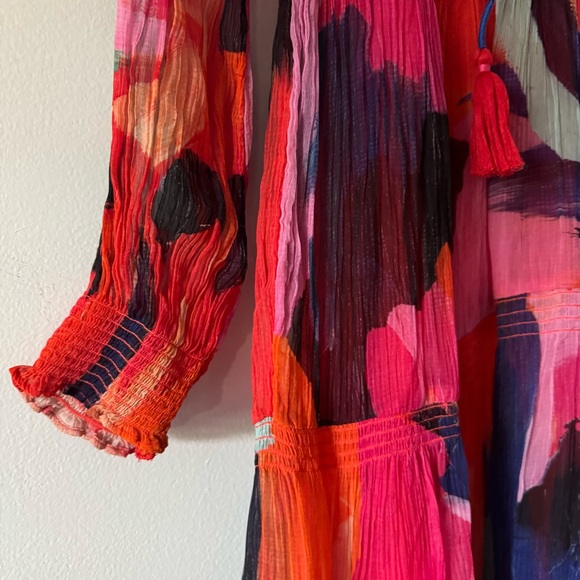 Anthropologie long sleeve floral dress Marais Printed Tiered Maxi - Picture 8 of 9